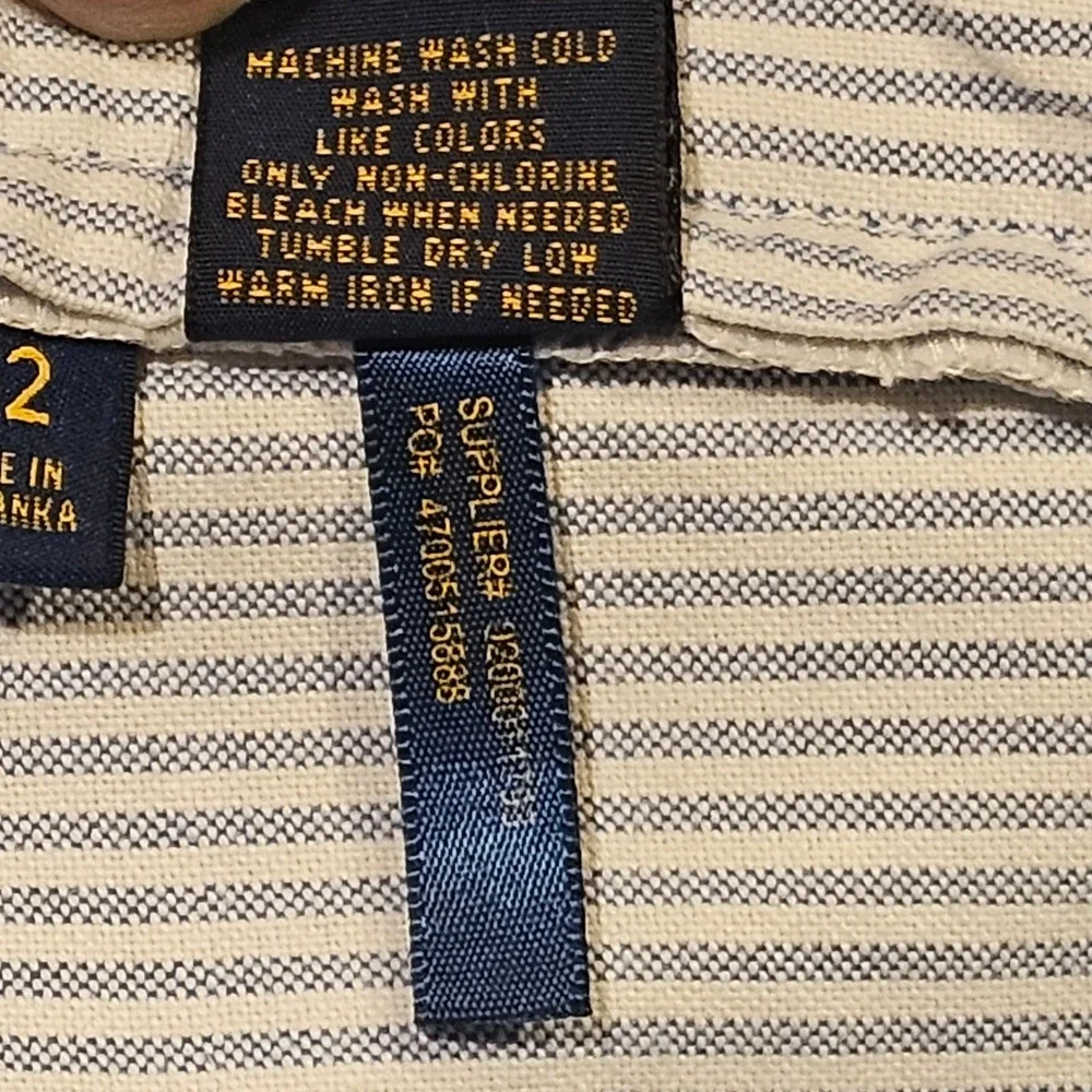 Polo Ralph Lauren Mens Chino Shorts Blue White Striped Classic Fit 9